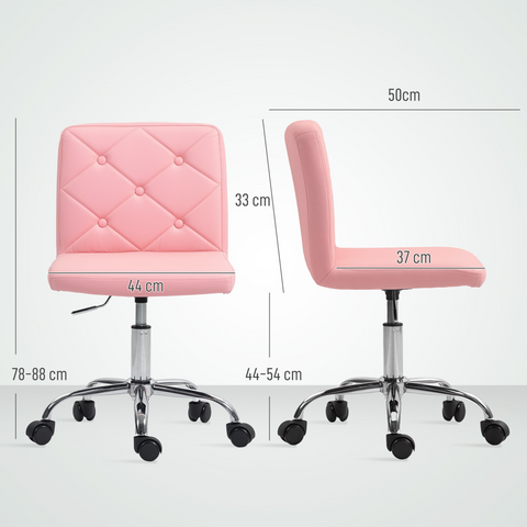 HOMCOM Modern Vanity Computer Desk Chair with Rolling Wheels