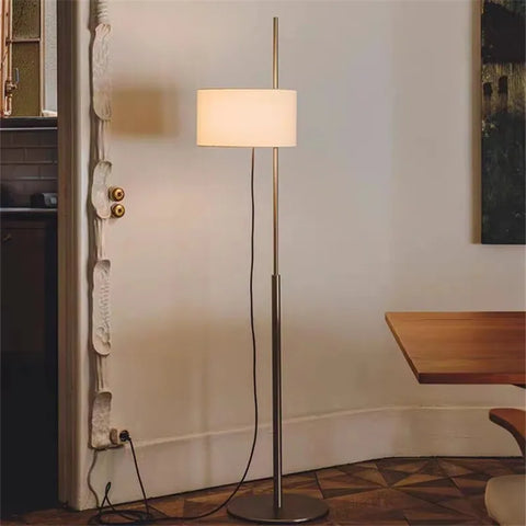 Modern Fabric Floor Lamp with Wooden Frame – Contemporary Living Room Light