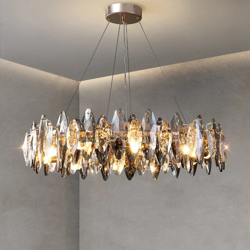 Crystal Gold Silver Designer Chandelier