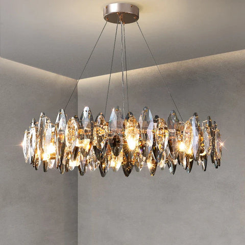 Crystal Gold Silver Designer Chandelier