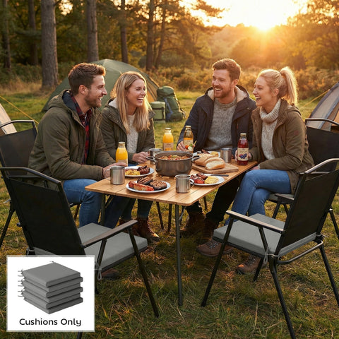 Outsunny Set of 6 Outdoor Seat Cushions with Machine Washable Cover, Water Repellent Seat Cushions Dark Grey