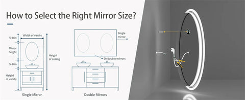 LED Bathroom Mirror Round 600/800mm Illuminated Dimmable Backlit Lighted Wall Vanity Mirror Anti-fog Smart Makeup Shaving Mirror