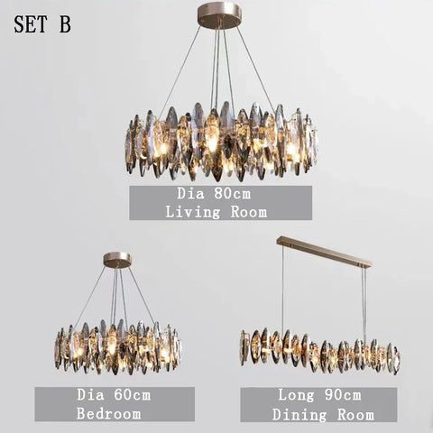 Crystal Gold Silver Designer Chandelier