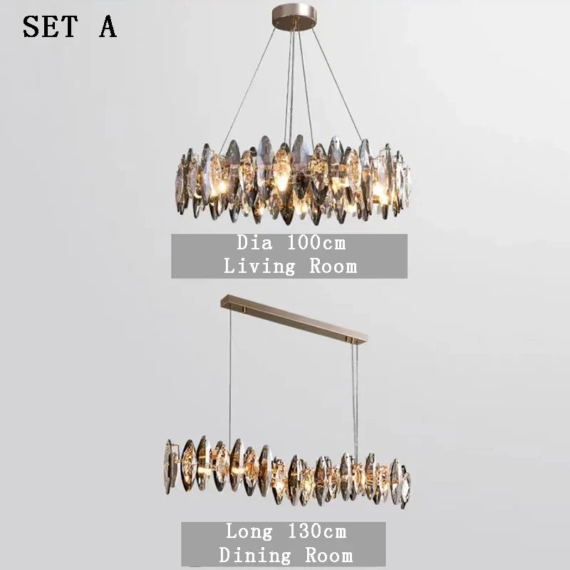 Crystal Gold Silver Designer Chandelier