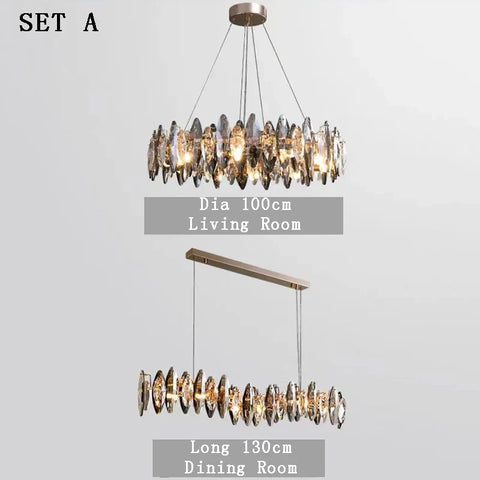 Crystal Gold Silver Designer Chandelier