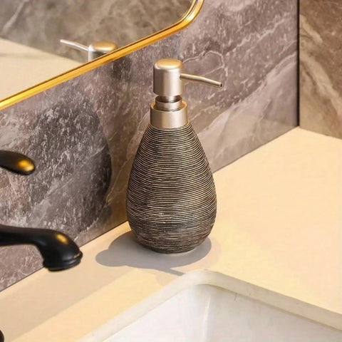 Creative Retro Style Ceramic Push-Type Soap Dispenser With Pump,  Hand Soap Bottle, Suitable For Bathrooms Kitchens And Toilets