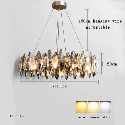 Crystal Gold Silver Designer Chandelier