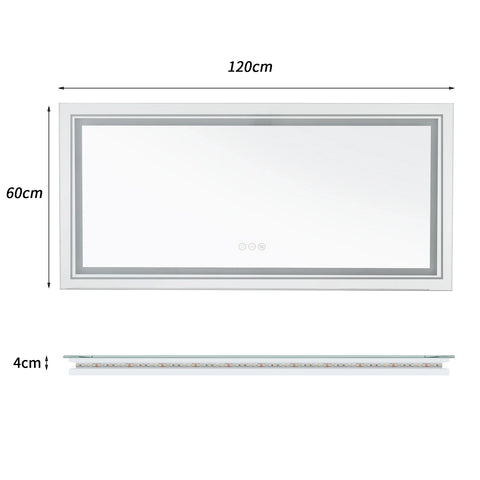 Jumbo-Large Illuminated LED Bathroom Mirror, Front and Backlit Lights, Wall Mounted, Touch Anti-fog Vanity Mirror