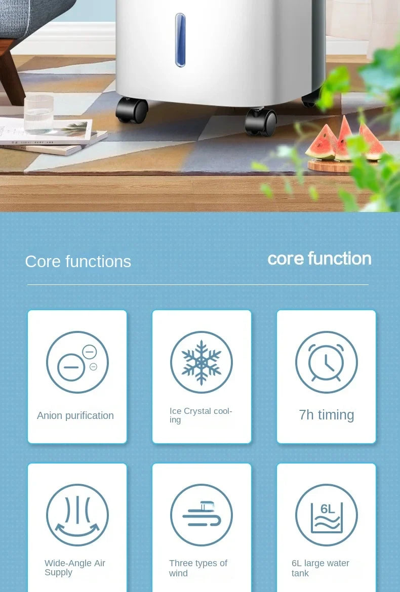 Air Conditioner Fan Cooling Fan Humidification Refrigeration Bladeless Fan Household Air Conditioner Small Air Conditioner