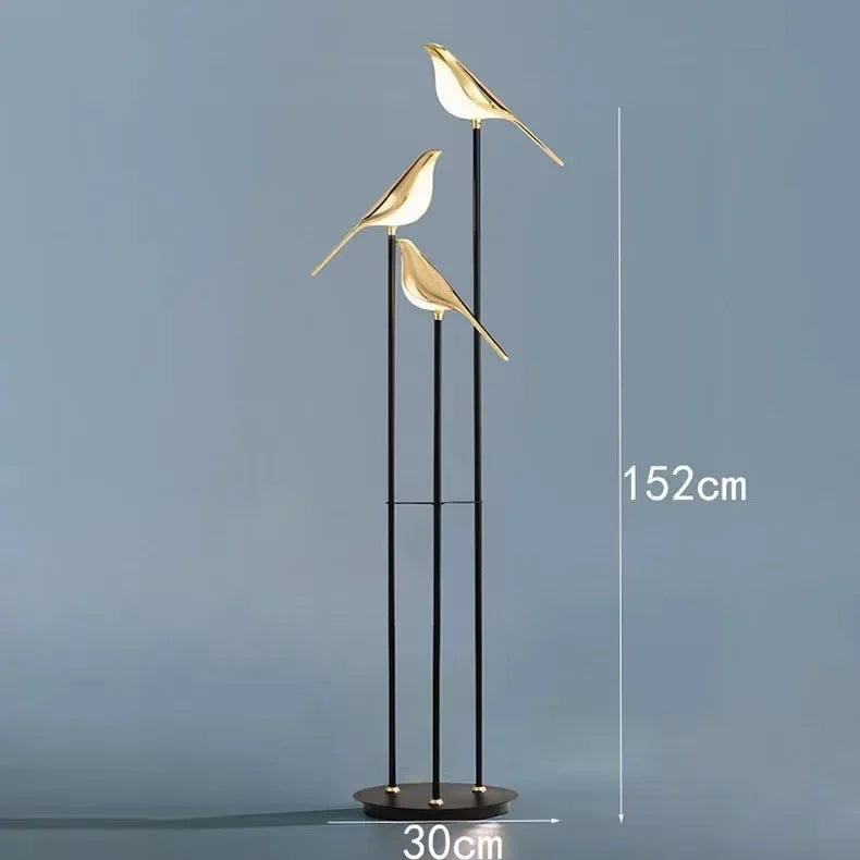 Gold Bird LED Floor Lamp for Bedroom