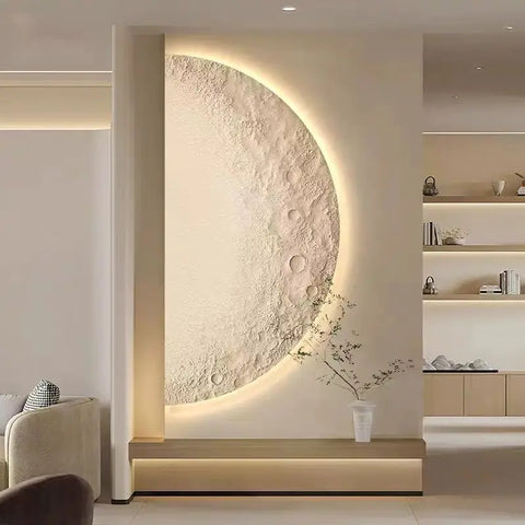 Moon Wall Painting Lamp Creative Minimalist Living Room
