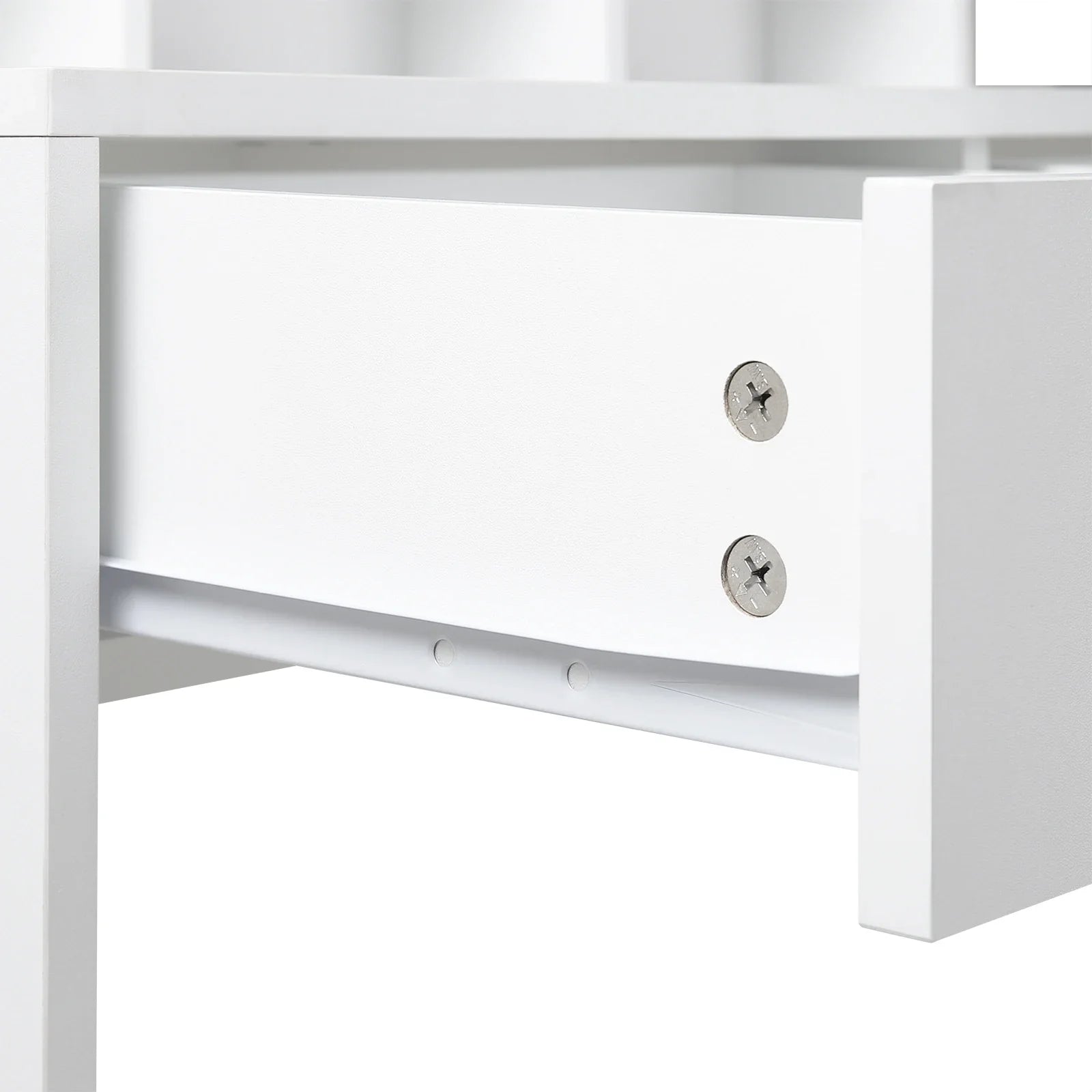 White Wooden Dressing Table Make up Cosmetic Table  with Adjustable LED Lighting Mirror vanity dresser for Gilrs  Women Bedroom