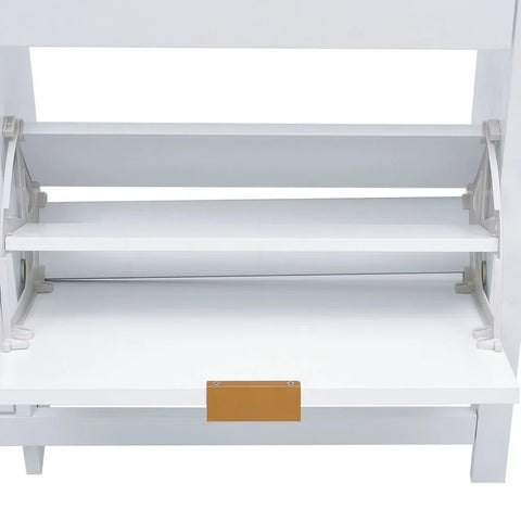 Flip Down Wood Shoe Cabinet 4 Shelf