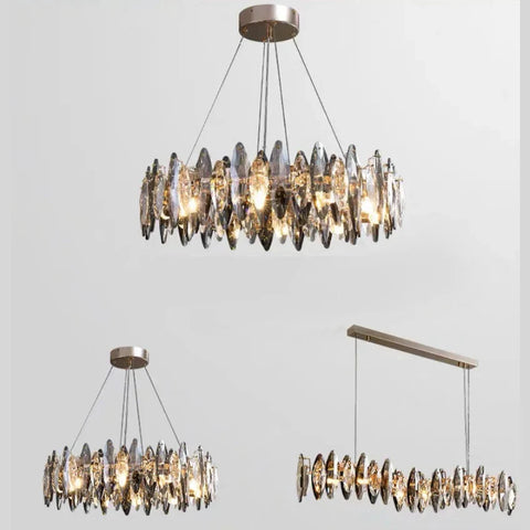 Crystal Gold Silver Designer Chandelier