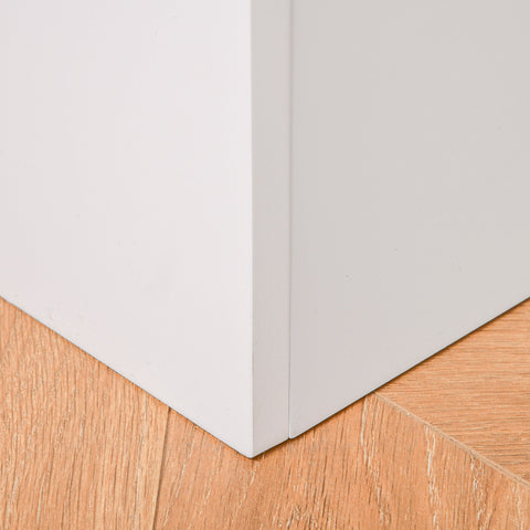 HOMCOM Wooden Kids Toy Box Children Storage Chest Organiser Book Slot Safety Hinge Playroom Furniture White
