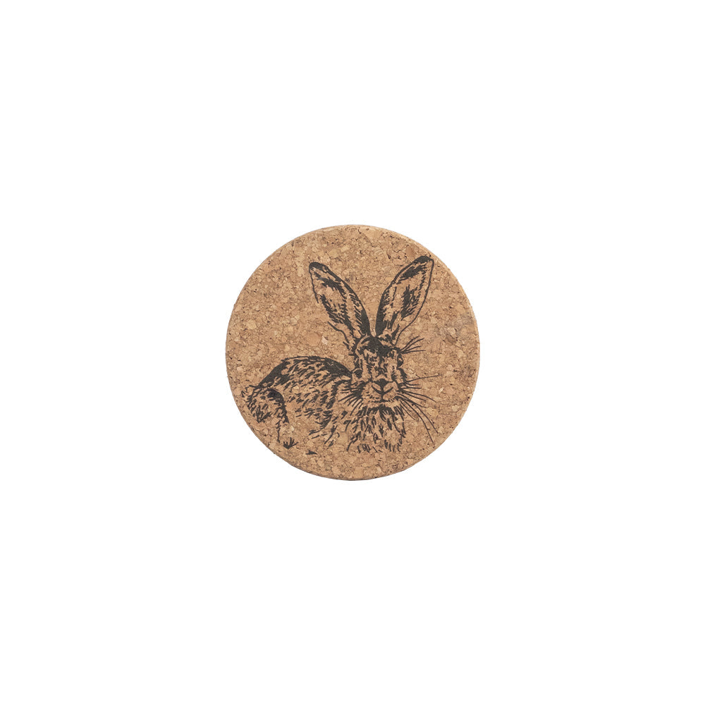 Hare Single Cork Coaster