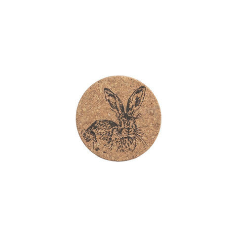 Hare Single Cork Coaster