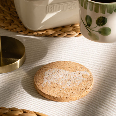 Sheep Single Cork Coaster