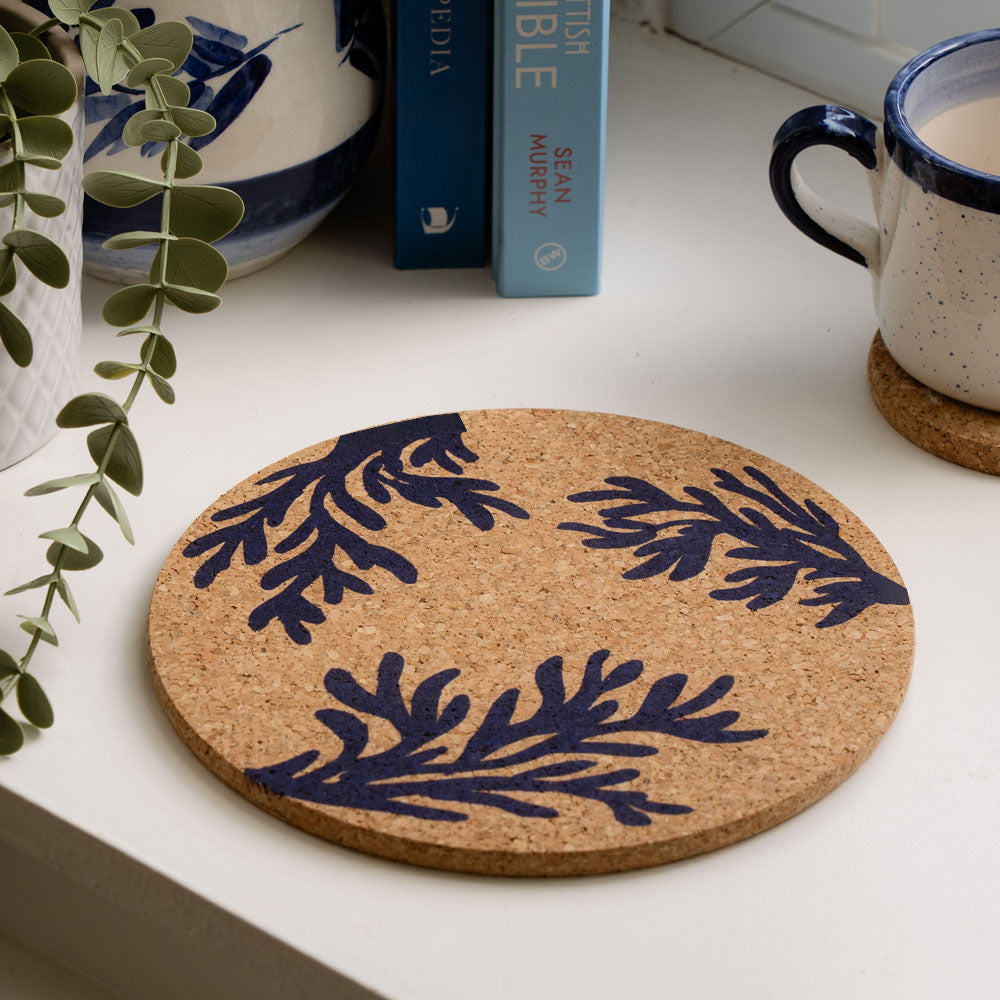 Blue Coral Cork Pot Stand