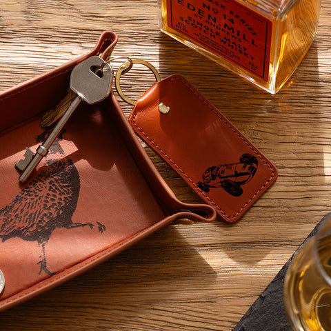 Vintage Car Leather Keyring