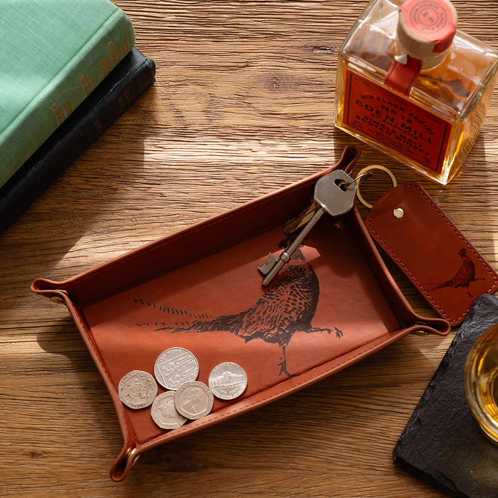 Pheasant Leather Trinket Tray