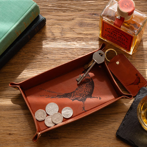 Pheasant Leather Trinket Tray