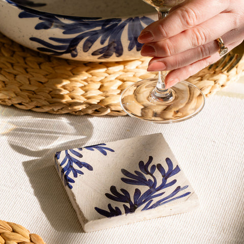 Blue Coral Single Stone Coaster