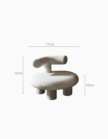 T Shapte Sheep Armchair, Cashmere wool