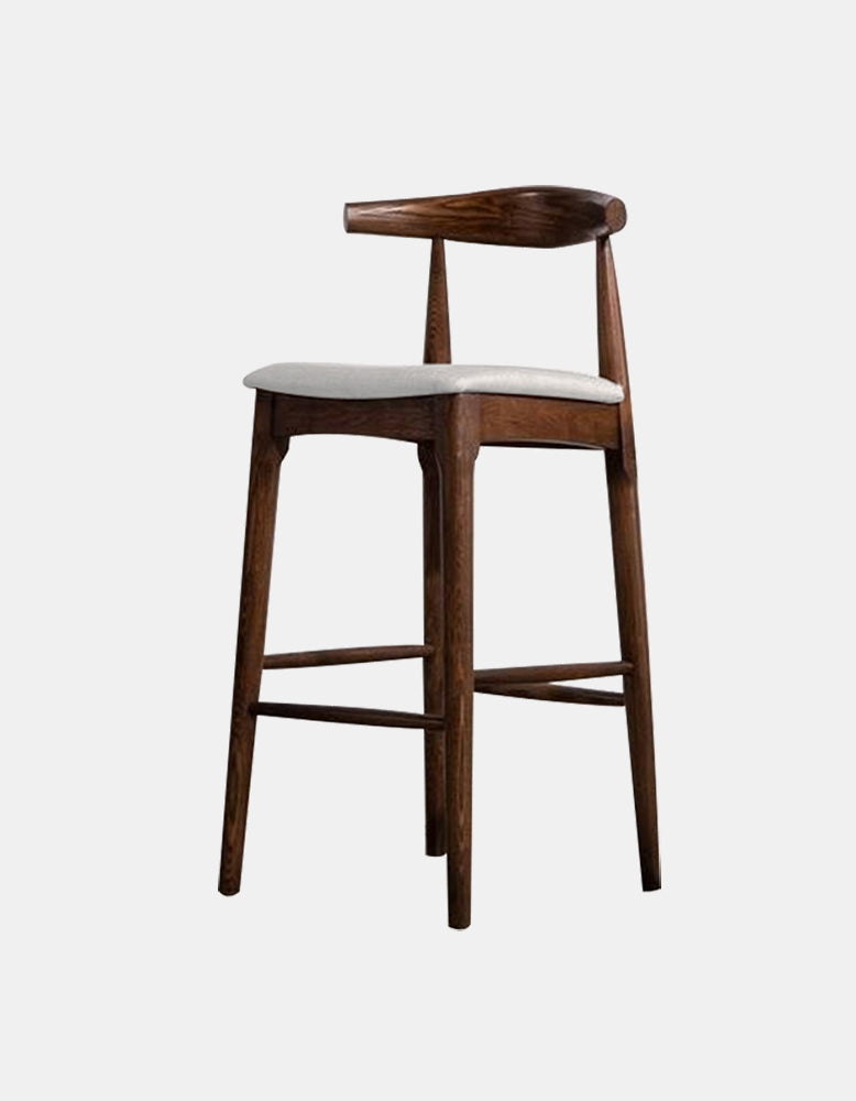 Hans Wegner CH32 Bar Stool, Oak/ Rosewood, Linen