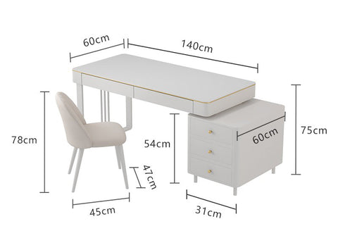 Elmer Office Desk, Sintered Stone