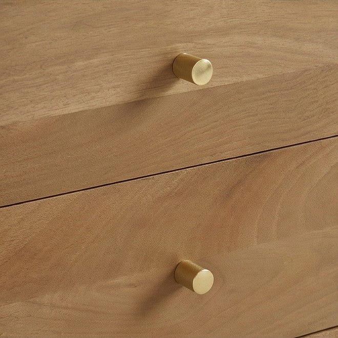 Scandinavian Light Walnut Logan Narrow Bedside Table