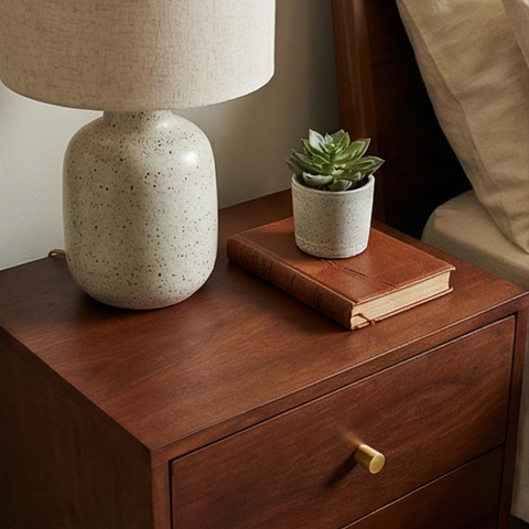 Scandinavian Walnut Oslo Bedside Table