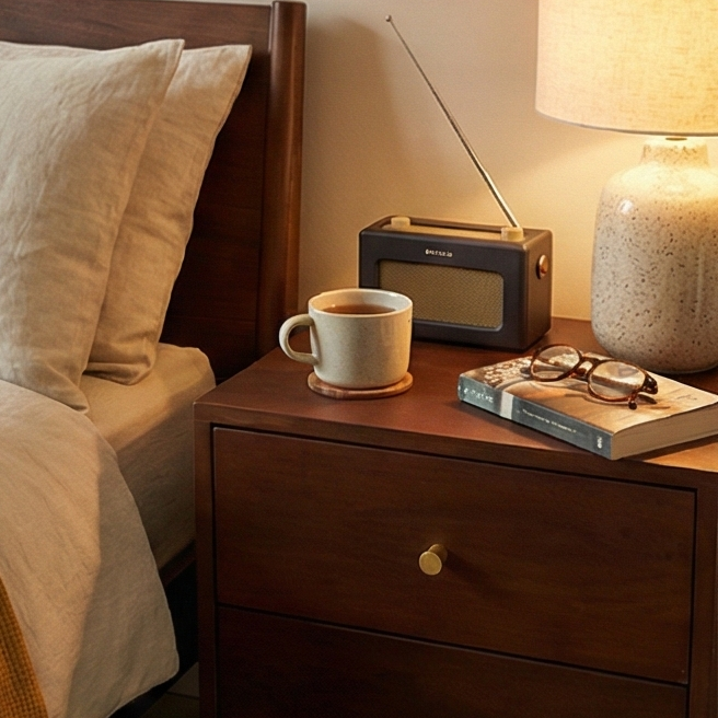 Scandinavian Walnut Oslo Bedside Table