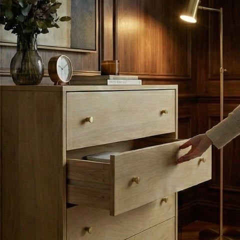 Minimalist Mango Wood Light Oak Oslo Chest of 3 Drawers