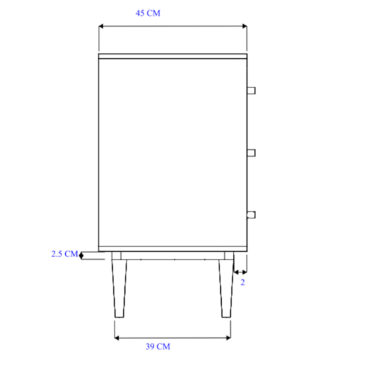 Minimalist Mango Wood Light Oak Oslo Chest of 3 Drawers