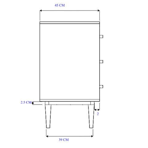 Minimalist Mango Wood Light Oak Oslo Chest of 3 Drawers