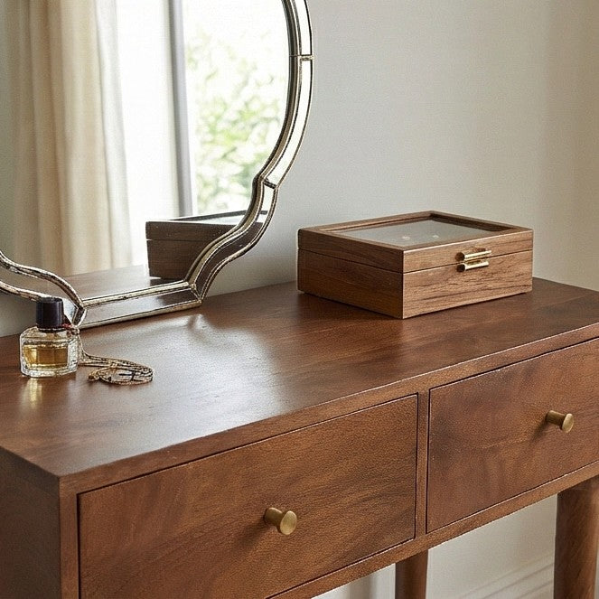 Scandinavian Walnut Oslo Console, Dressing Table, and Desk