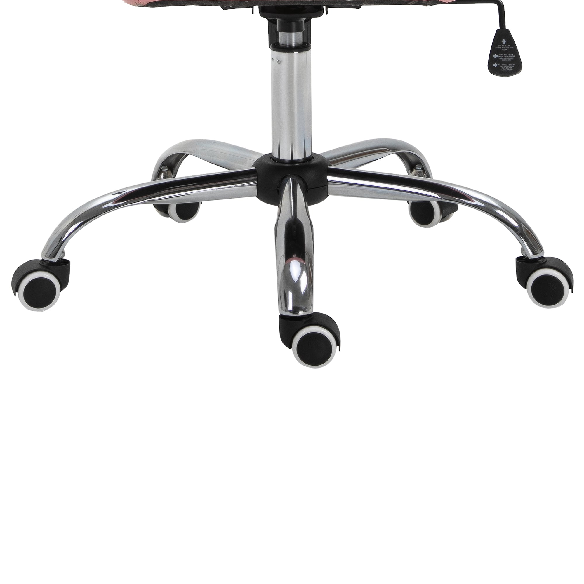 Vinsetto Office Chair Ergonomic 360\'c2\'b0 Swivel PU Diamante Padded Base 5 Castor Wheels for Home Work Pink