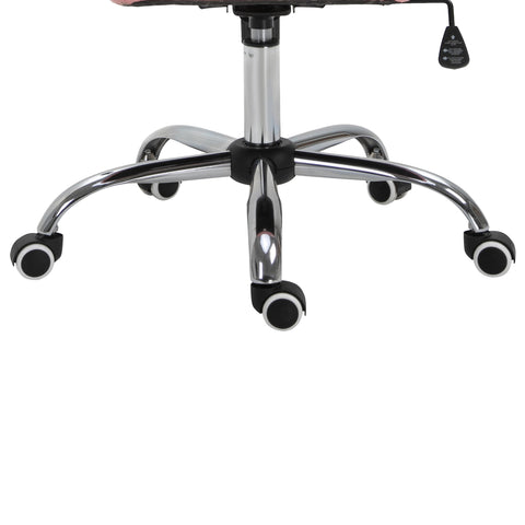 Vinsetto Office Chair Ergonomic 360\'c2\'b0 Swivel PU Diamante Padded Base 5 Castor Wheels for Home Work Pink