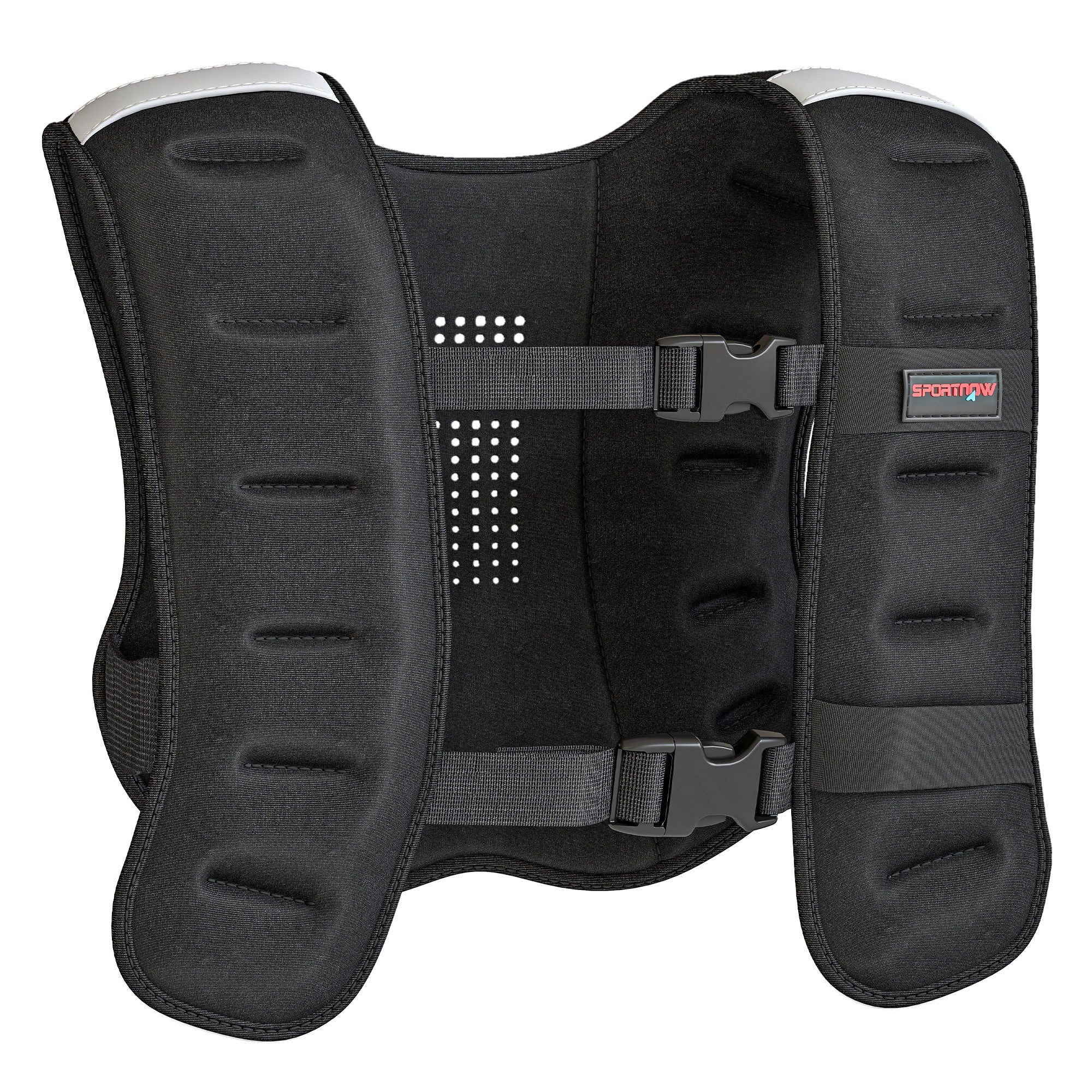 SPORTNOW Weighted Vest, 8 kg Weight Vest with Adjustable Straps, Reflective Strips, Black