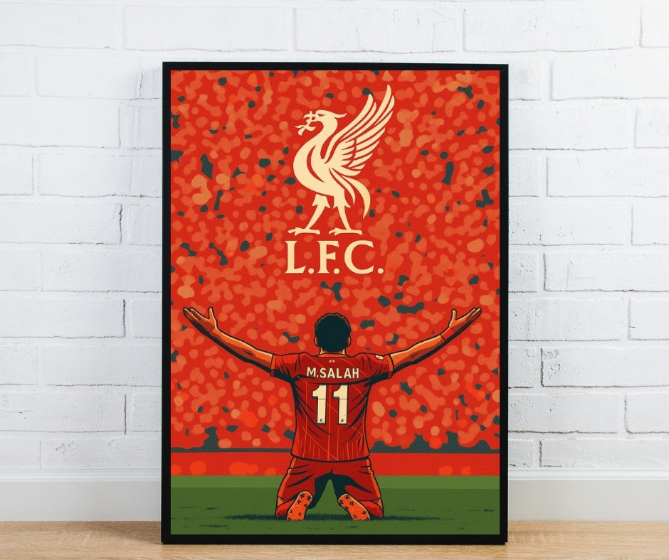 Mo Salah Iconic Celebration Poster - Liverpool Inspired Print