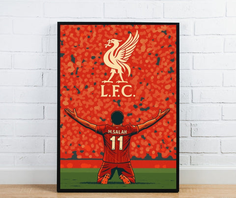 Mo Salah Iconic Celebration Poster - Liverpool Inspired Print