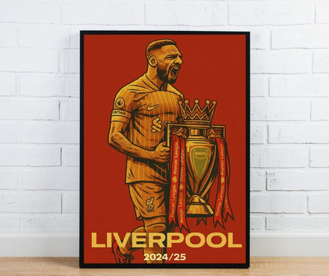 Mo Salah Premier League Champion Poster - Liverpool FC Inspired Print