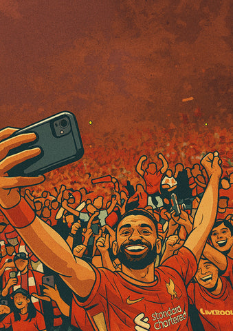 Mo Salah Iconic Selfie Poster - Liverpool Inspired Print
