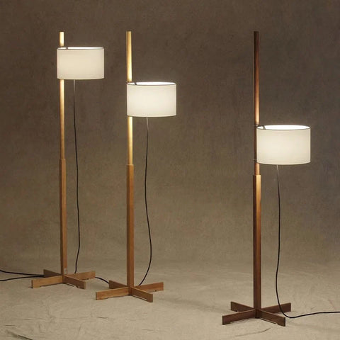 Modern Fabric Floor Lamp with Wooden Frame – Contemporary Living Room Light