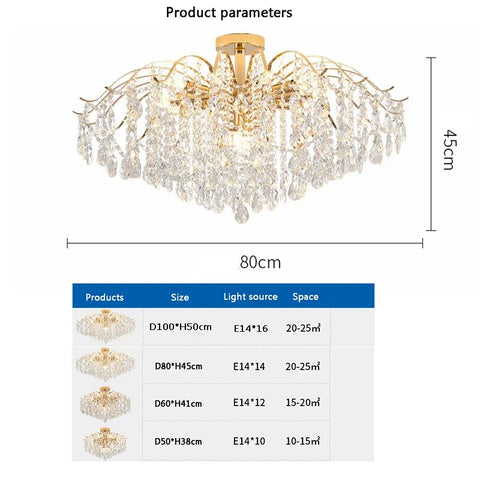 Modern Luxury Crystal Ceiling Chandelier Ceiling Lamp