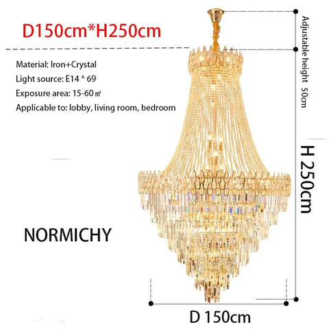 Modern Crystal Chandelier Wedding Hall Villa Hotel Hall Living Room