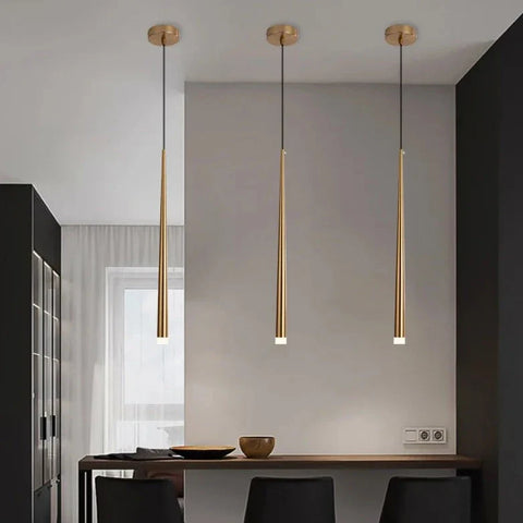 Sleek Drop Pendant Light - LED Integrated Adjustable Height Warm Light