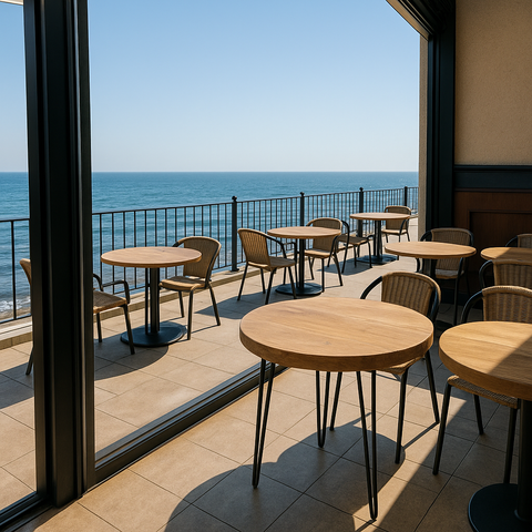 Round Solid Wood Tables With Hairpin Legs For Cafes and Restaurants Hospitality (Bulk Order)
