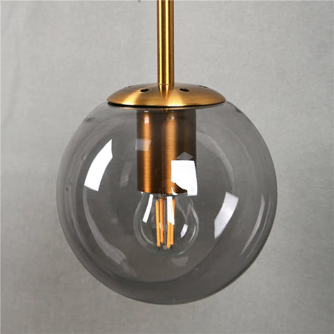 Sizzle Mid-Century Glass Globe Hanging Wall Light - Amber/Smoke/Clear
